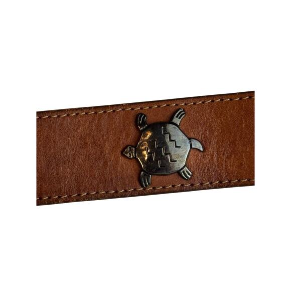 Vintage Silver Creek Western Concho Belt Men 28 Brown Genuine Leather Adjustable - Picture 8 of 16